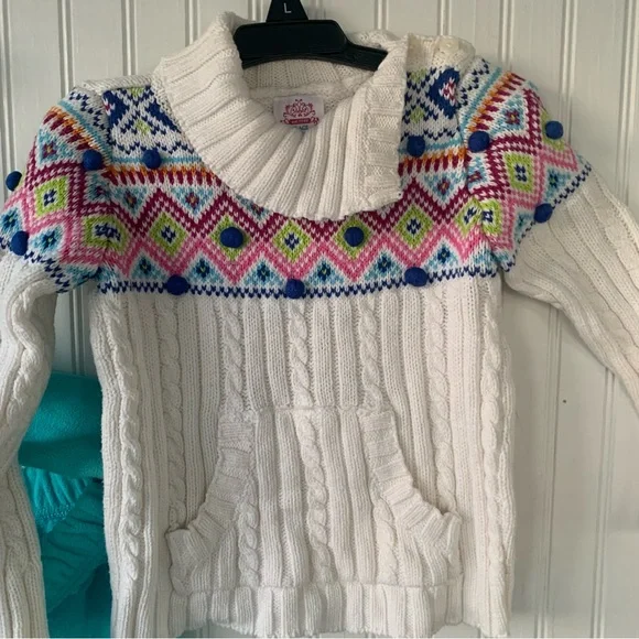 Easter Bunny Fun w/Wonderkids 3T Fleece Set - Teal & White & Place Sweater - Picture 7 of 9